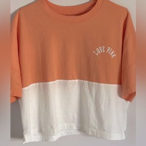 Victoria Secret PINK Peach & White Crop Top